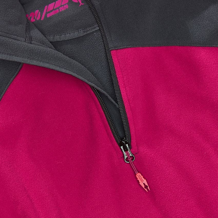 Shirts & Co.: Fleece Troyer e.s.motion 2020, Damen + beere/graphit 2