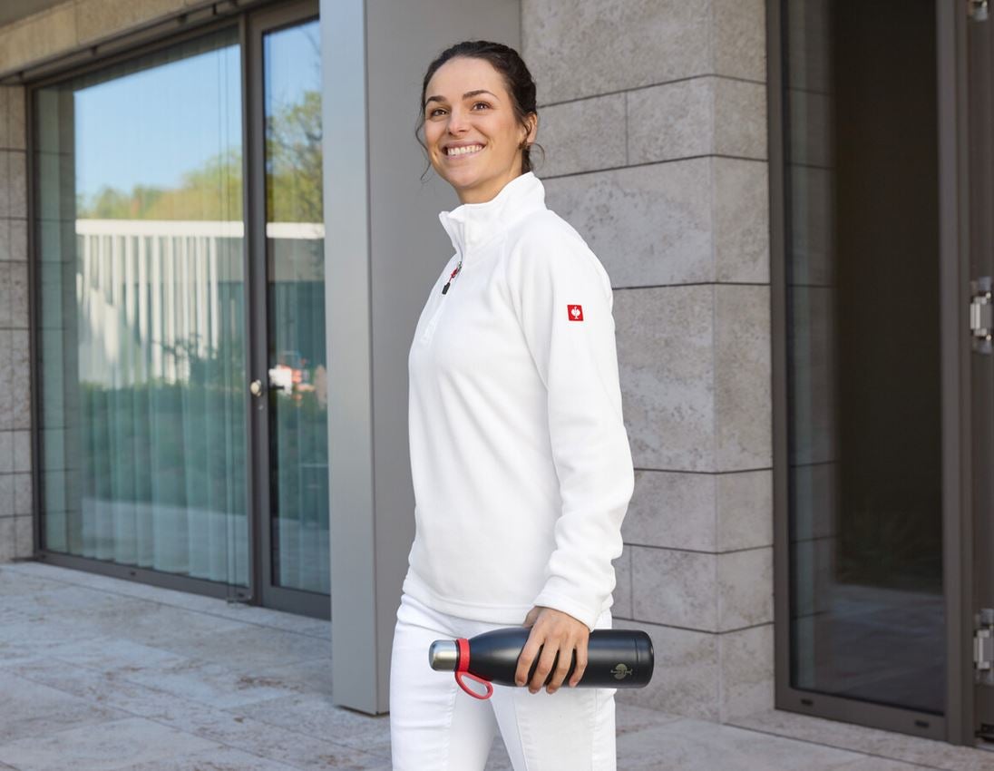 Shirts & Co.: Damen Microfleece Troyer dryplexx® micro + weiß 1