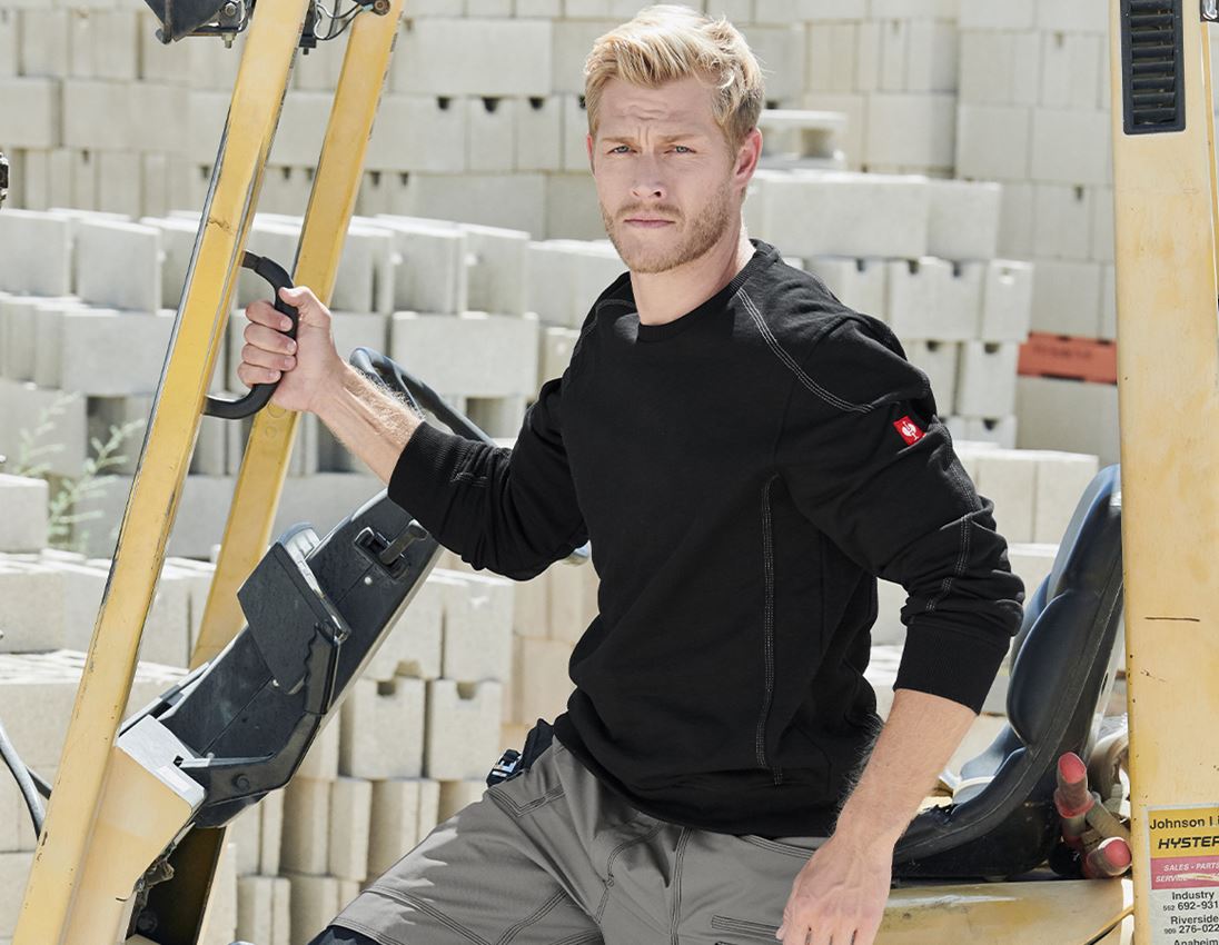 Themen: Sweatshirt cotton slub e.s.roughtough + schwarz