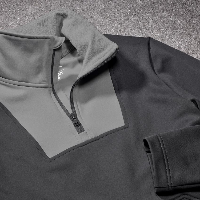 Shirts & Co.: Funktions-Troyer thermo stretch e.s.concrete + anthrazit/perlgrau 2