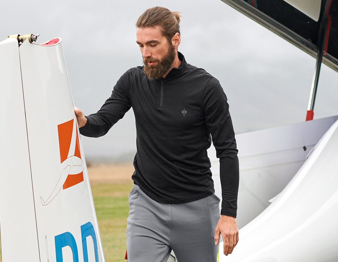 Shirts & Co.: Troyer Merino e.s.trail + schwarz