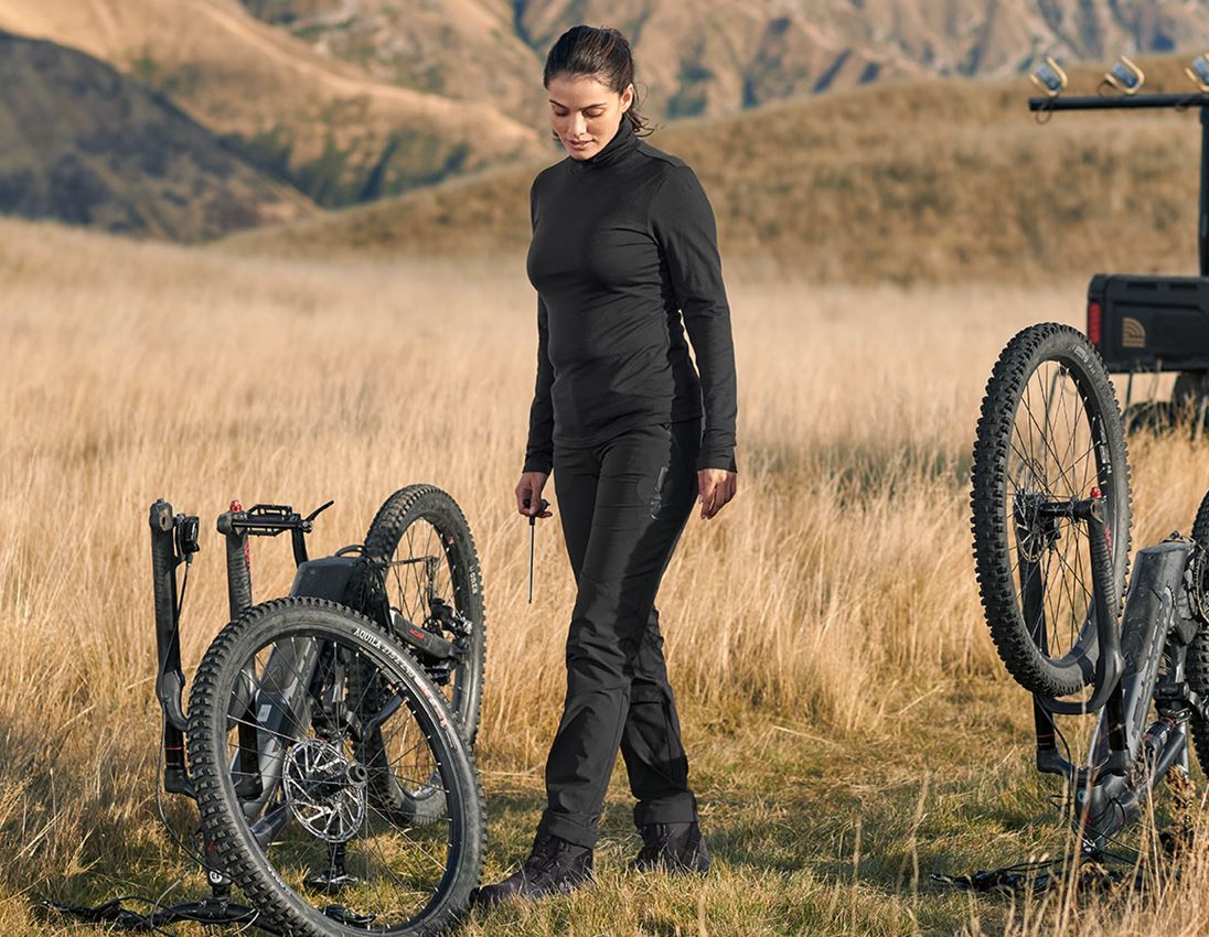 Shirts & Co.: Rollkragenshirt Merino e.s.trail, Damen + schwarz 1