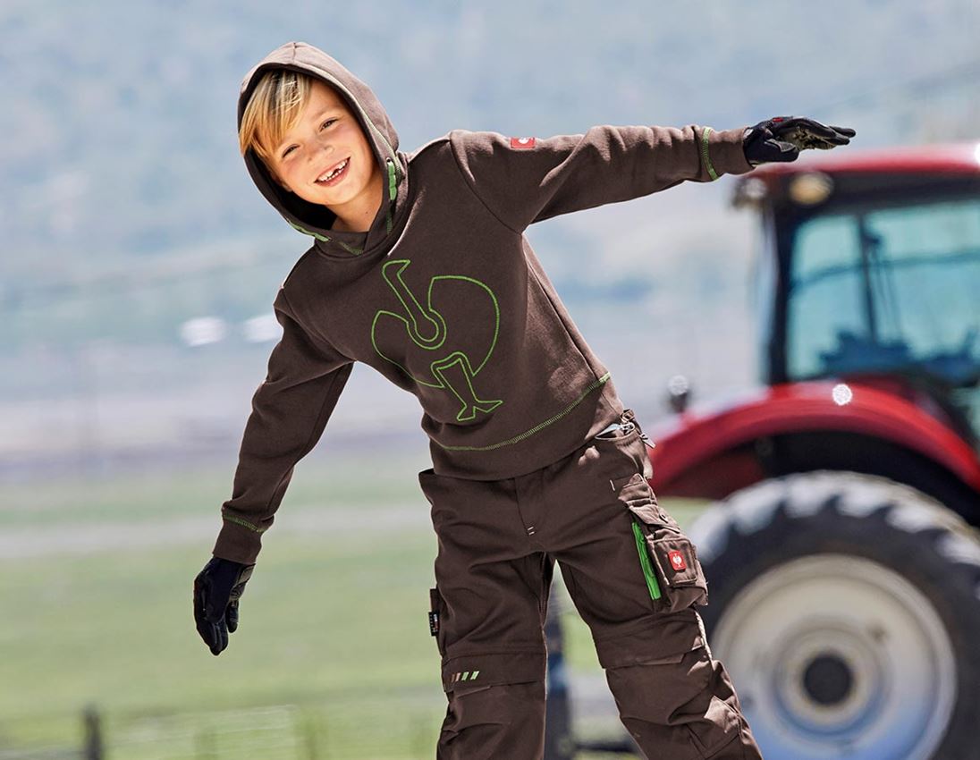 Shirts & Co.: SET: Hoody + Sweatshirt e.s.motion 2020, Kinder + kastanie/seegrün 1