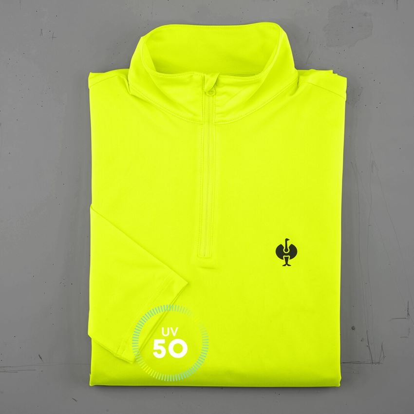 Shirts & Co.: Visibility Funkt. Troyer-Longsleeve UV e.s.trail + warngelb/schwarz 2