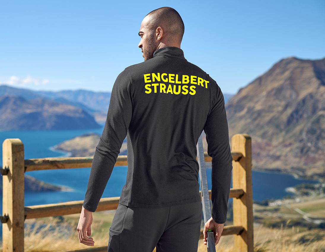 Shirts & Co.: Troyer Merino e.s.trail + schwarz/acidgelb 1