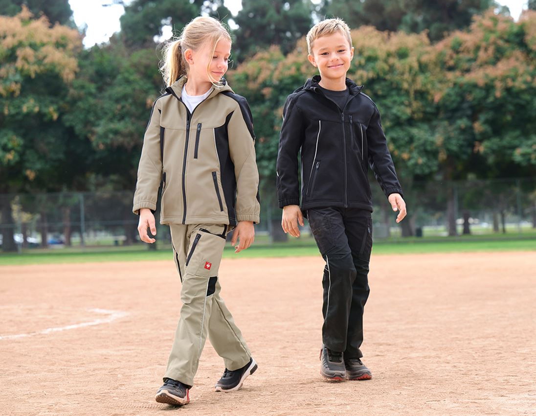 Jacken: Softshell Jacke e.s.vision, Kinder + lehm/schwarz 4