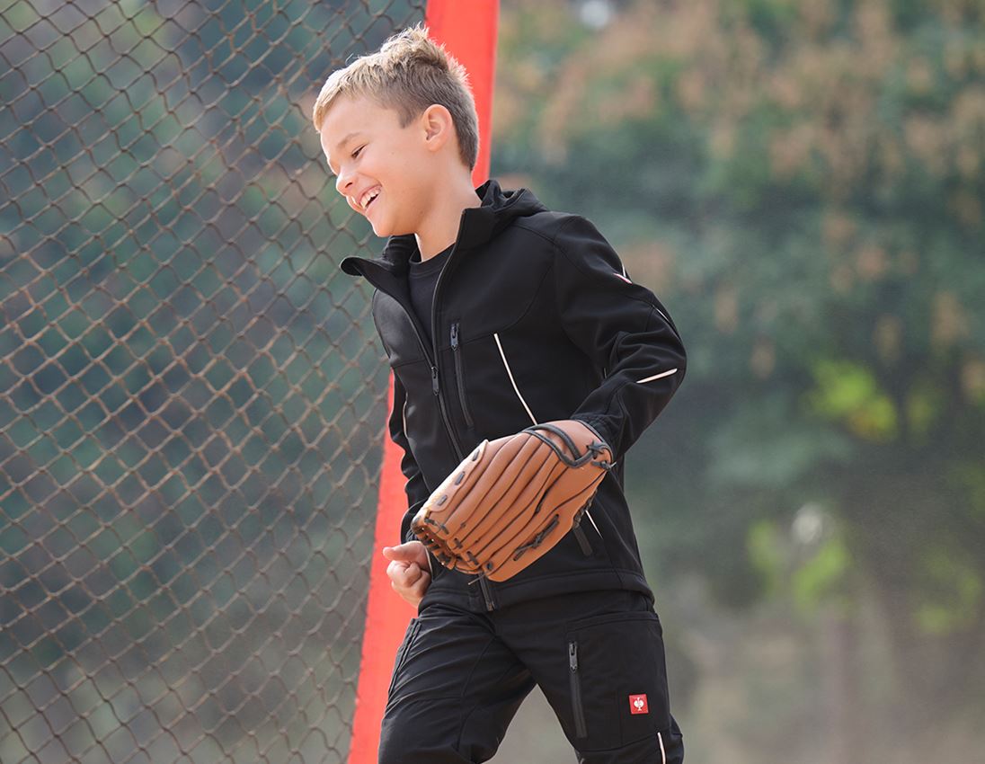 Jacken: Softshell Jacke e.s.vision, Kinder + schwarz 1