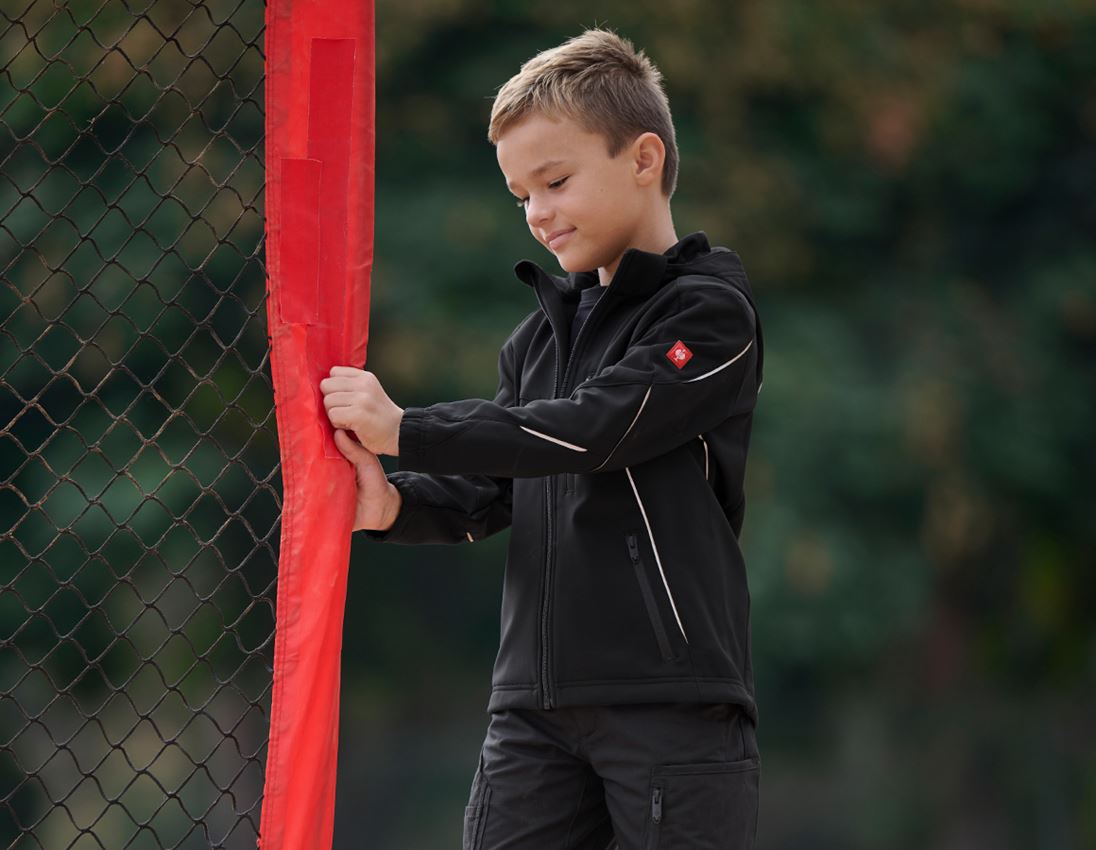 Jacken: Softshell Jacke e.s.vision, Kinder + schwarz