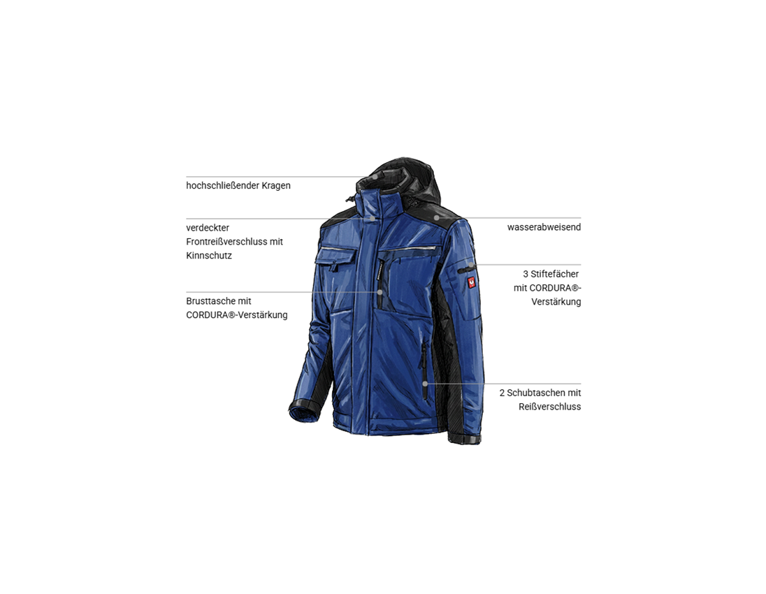Arbeitsjacken: Softshelljacke e.s.motion + kornblau/schwarz 1
