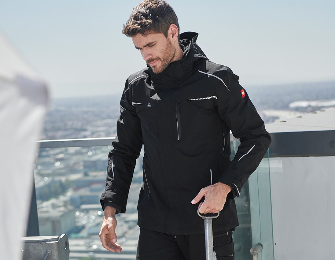Jacken: 3 in 1 Funktionsjacke e.s.motion 2020, Herren + schwarz/platin