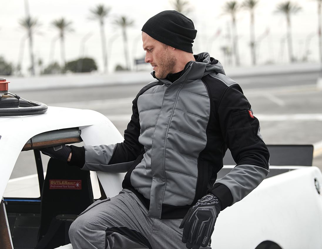 Jacken: Winter Softshelljacke e.s.vision + zement/schwarz