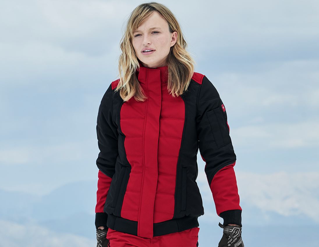 Themen: Winter Softshelljacke e.s.vision, Damen + rot/schwarz