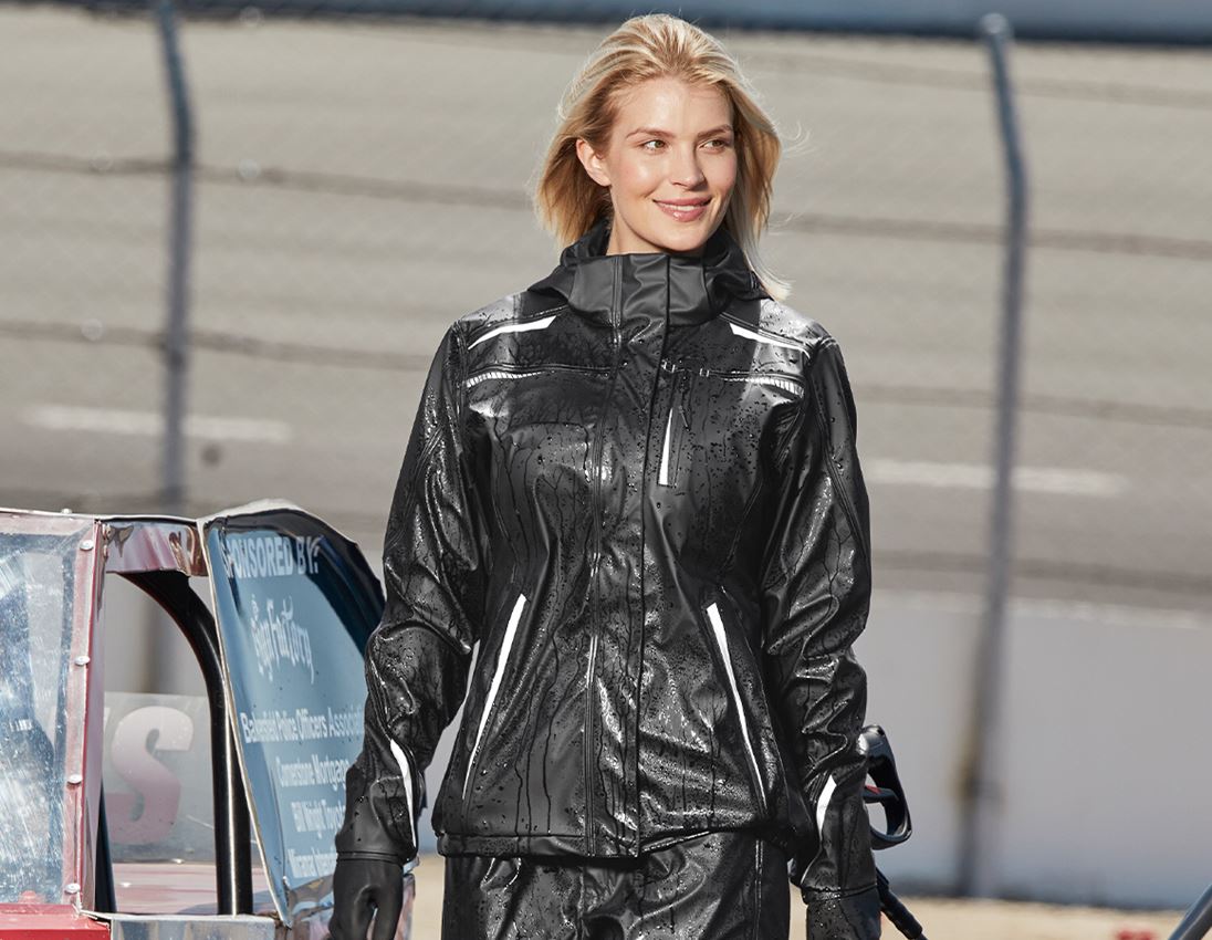 Jacken: Regenjacke e.s.motion 2020 superflex, Damen + schwarz/platin
