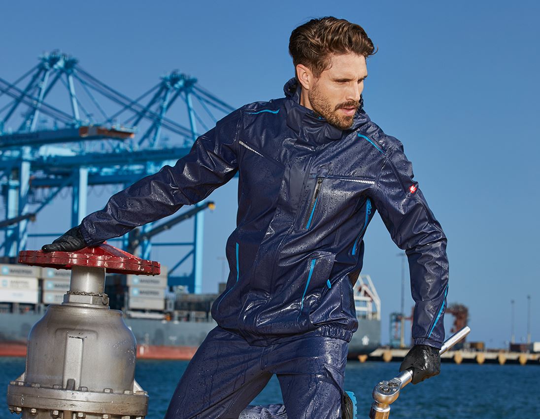 Jacken: Regenjacke e.s.motion 2020 superflex + dunkelblau/atoll