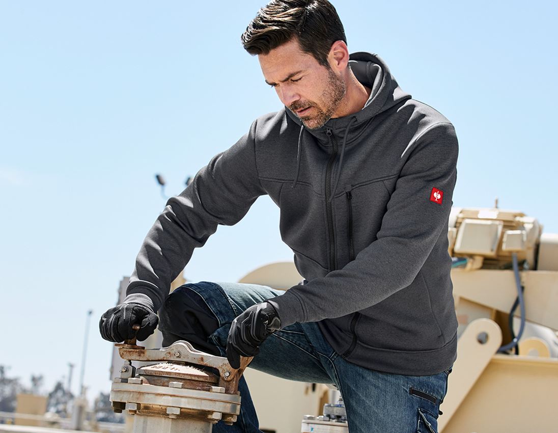 Jacken: Kapuzenjacke climafoam e.s.dynashield + graphit melange 1