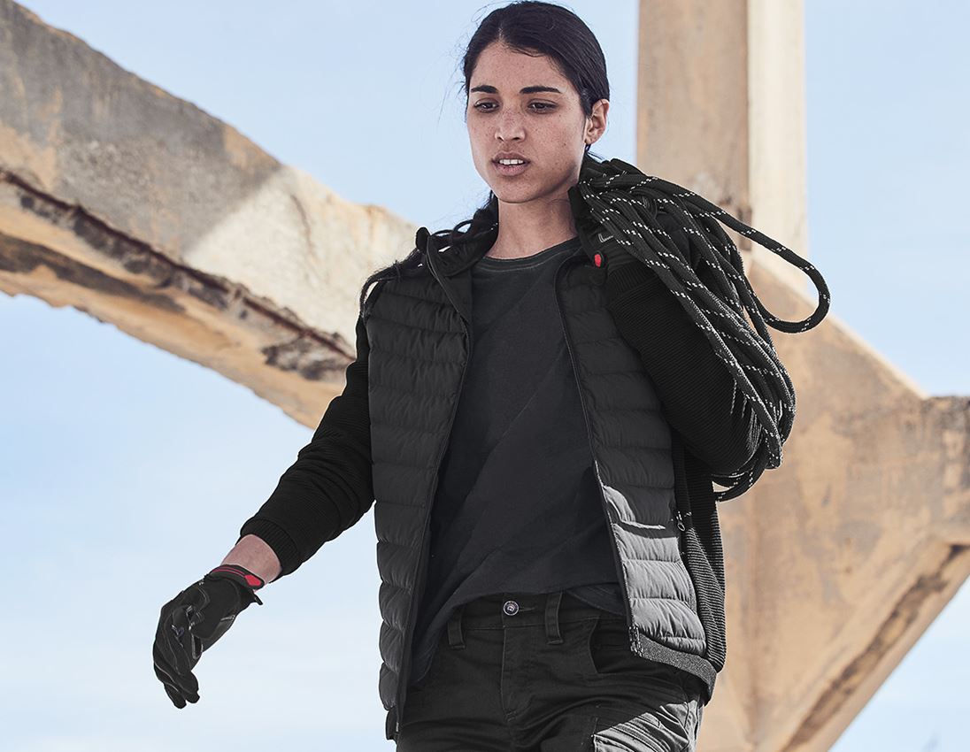 Themen: Hybrid Kapuzenstrickjacke e.s.motion ten, Damen + schwarz