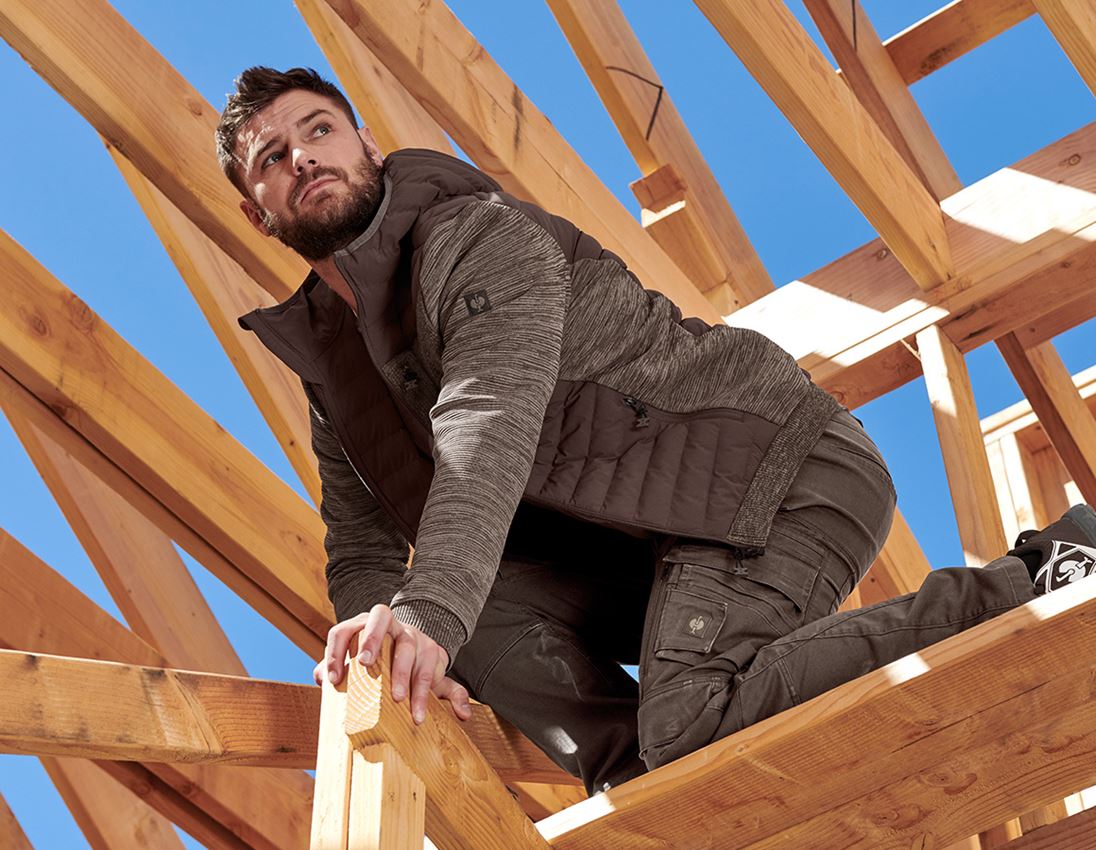 Jacken: Hybrid Kapuzenstrickjacke e.s.motion ten + kastanie melange 1