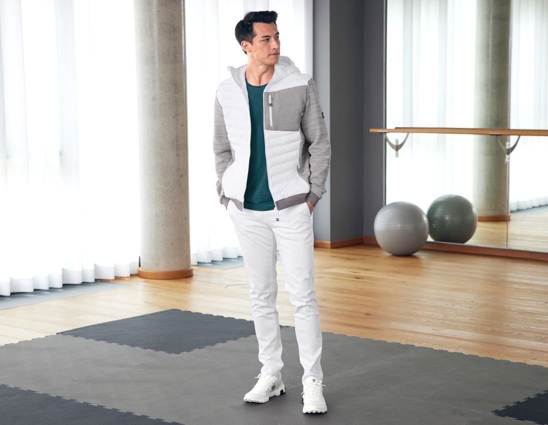 Jacken: Hybrid Kapuzenstrickjacke e.s.motion ten + weiß melange 2