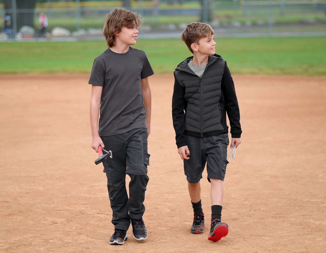 Jacken: Hybrid Kapuzenstrickjacke e.s.motion ten,Kinder + schwarz 2