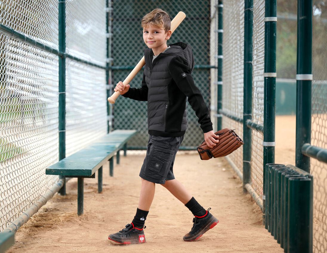 Jacken: Hybrid Kapuzenstrickjacke e.s.motion ten,Kinder + schwarz 1