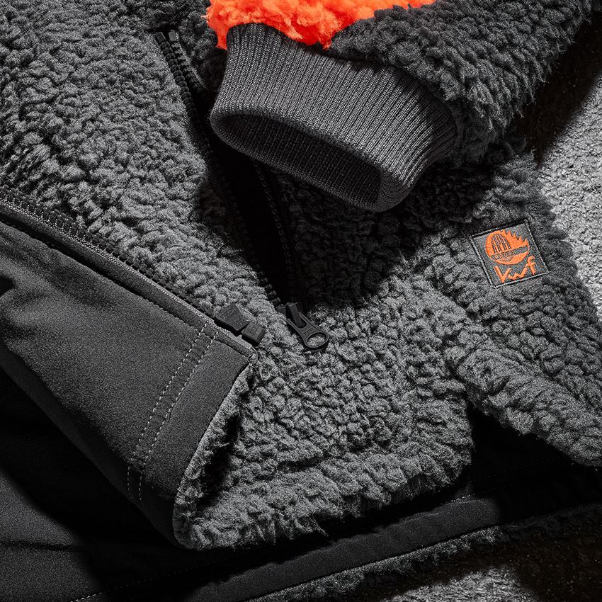 Jacken: e.s. Forst-Faserpelzjacke + warnorange/carbongrau 2