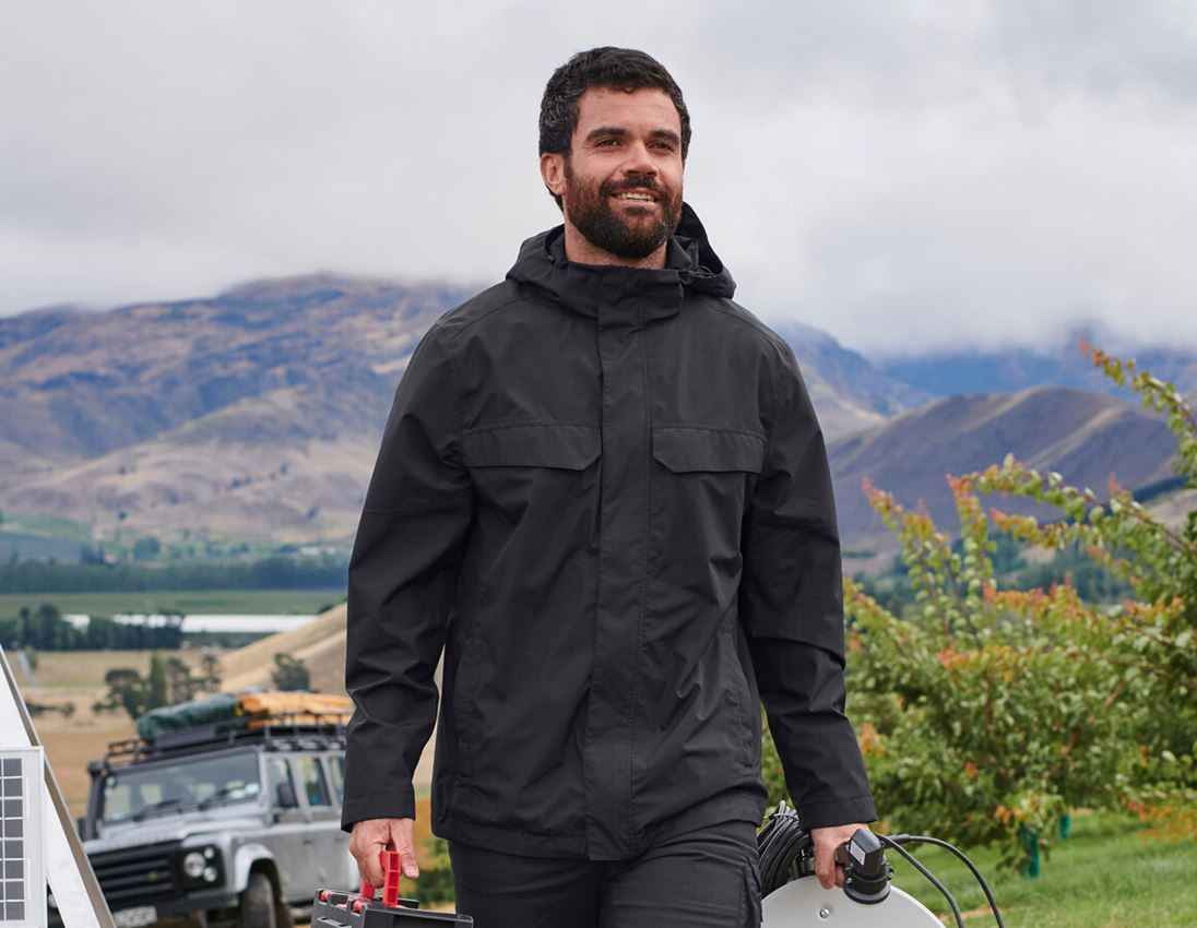 Arbeitsjacken: Regenjacke e.s.concrete + schwarz