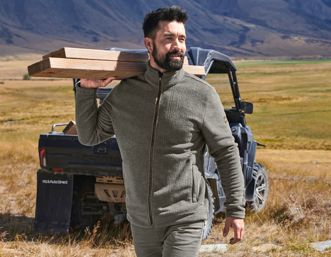 Jacken: Fleecejacke e.s.vintage + tarngrün melange
