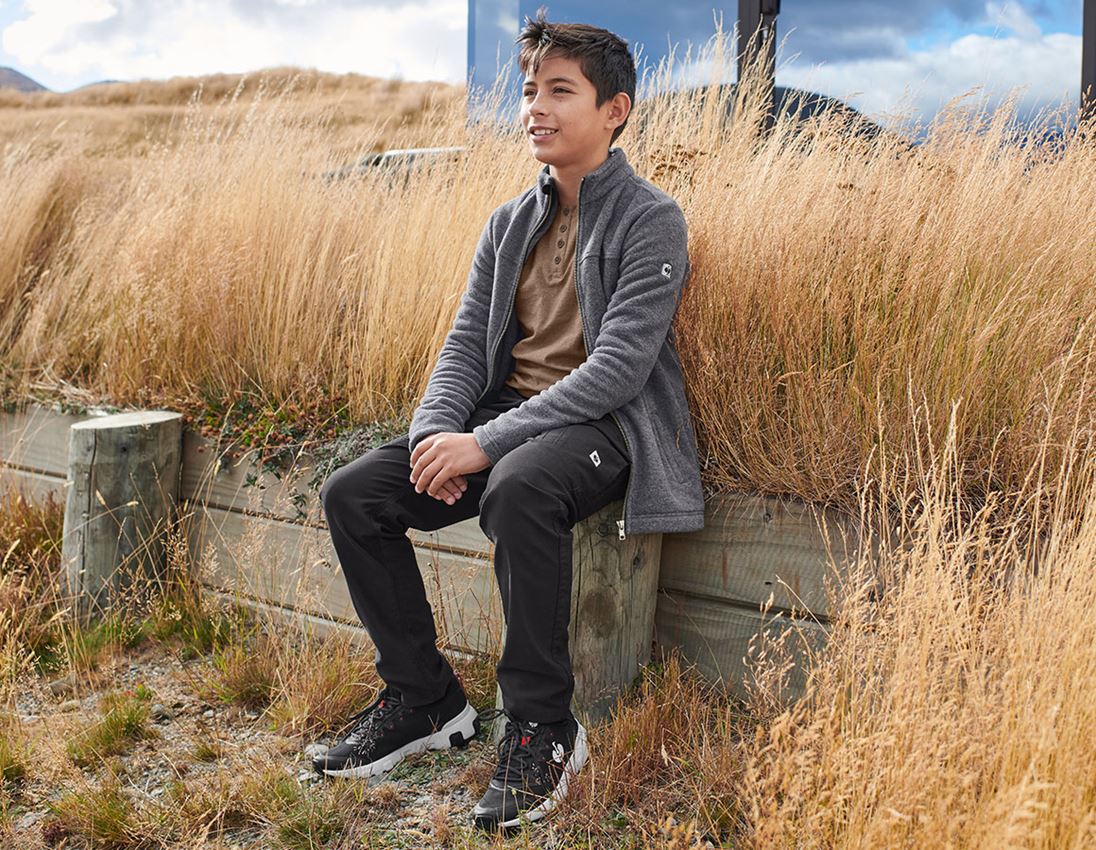 Themen: Fleecejacke e.s.vintage, Kinder + schwarz melange 1