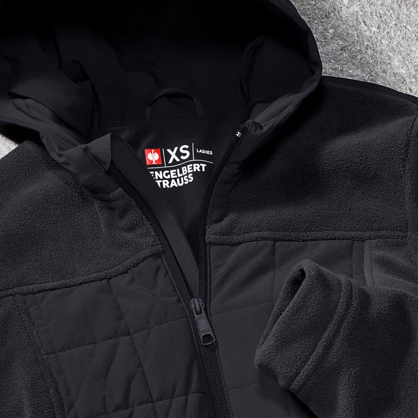 Jacken: Hybrid Kapuzenfleecejacke e.s.concrete, Damen + schwarz 2