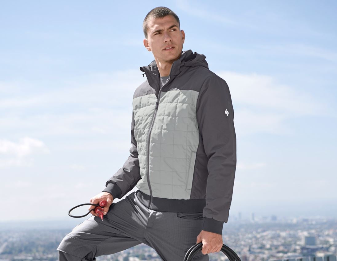 Themen: Kapuzen-Pilotenjacke e.s.concrete + anthrazit/perlgrau