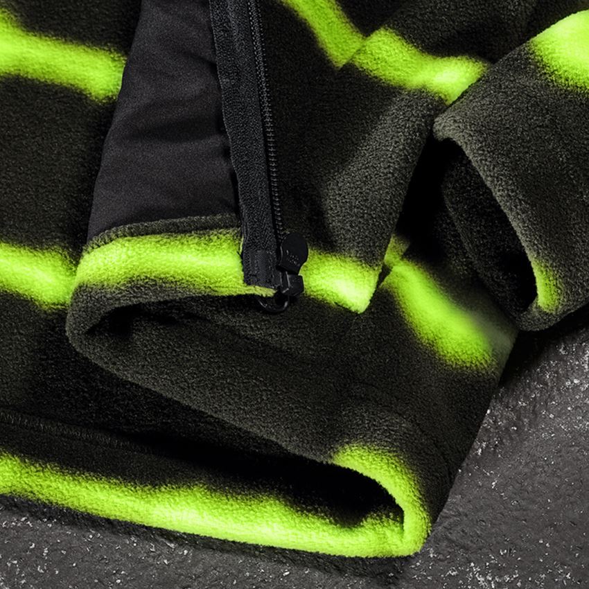 Jacken: Kapuzenfleecejacke tie-dye e.s.motion ten, Kinder + schwarz/warngelb 2