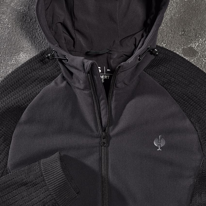 Jacken: Hybrid Kapuzenstrickjacke e.s.trail + schwarz 2