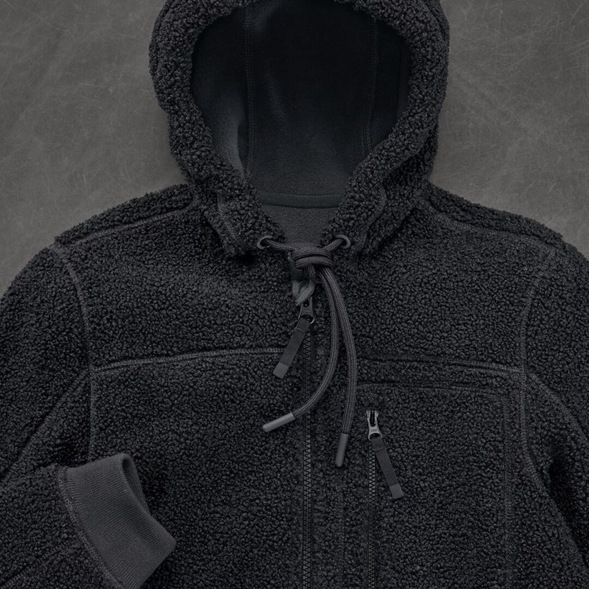 Jacken: Faserpelz Kapuzenjacke e.s.e:pic, Damen + schwarz 2