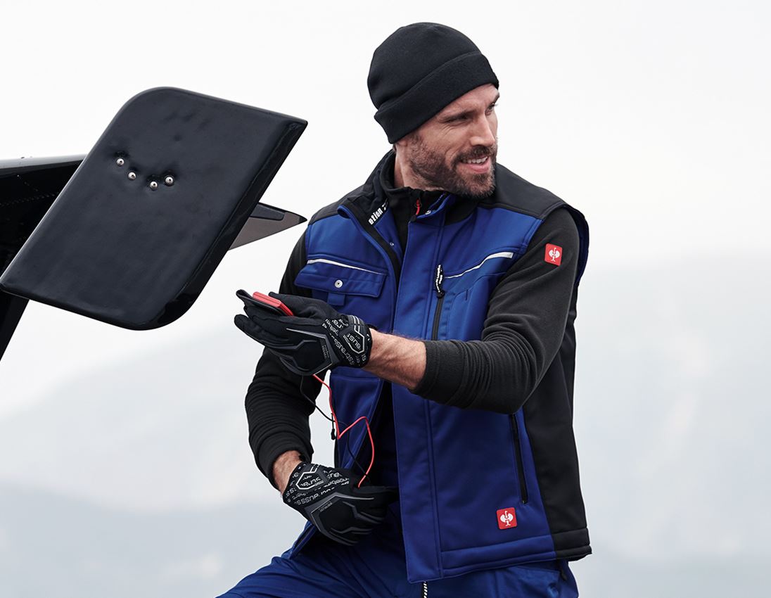 Winter: Softshellweste e.s.motion + kornblau/schwarz 1