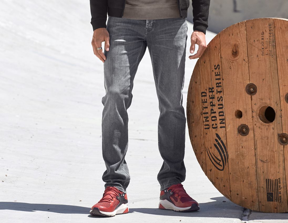 Hosen: e.s. 5-Pocket-Stretch-Jeans, straight + graphitewashed