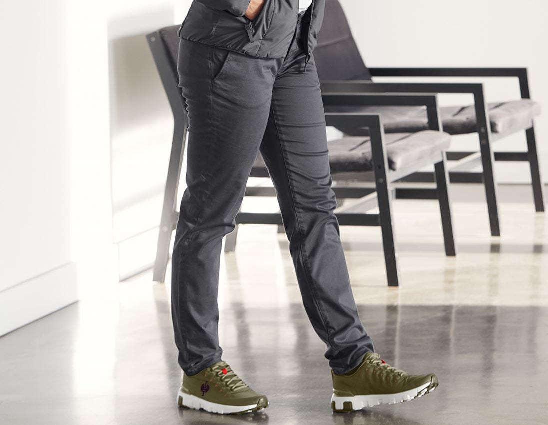Hosen: e.s. Damen 5-Pocket-Berufshose Chino + anthrazit 1