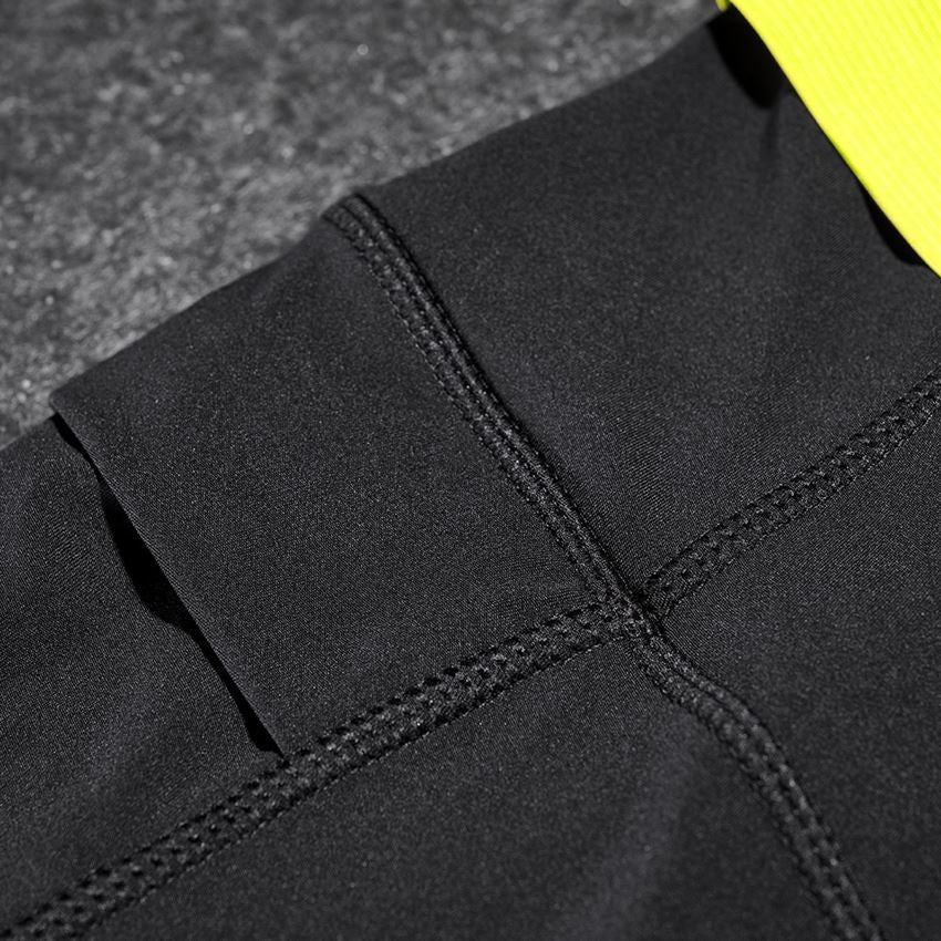 Hosen: Race Tights e.s.trail, Damen + schwarz/acidgelb 2