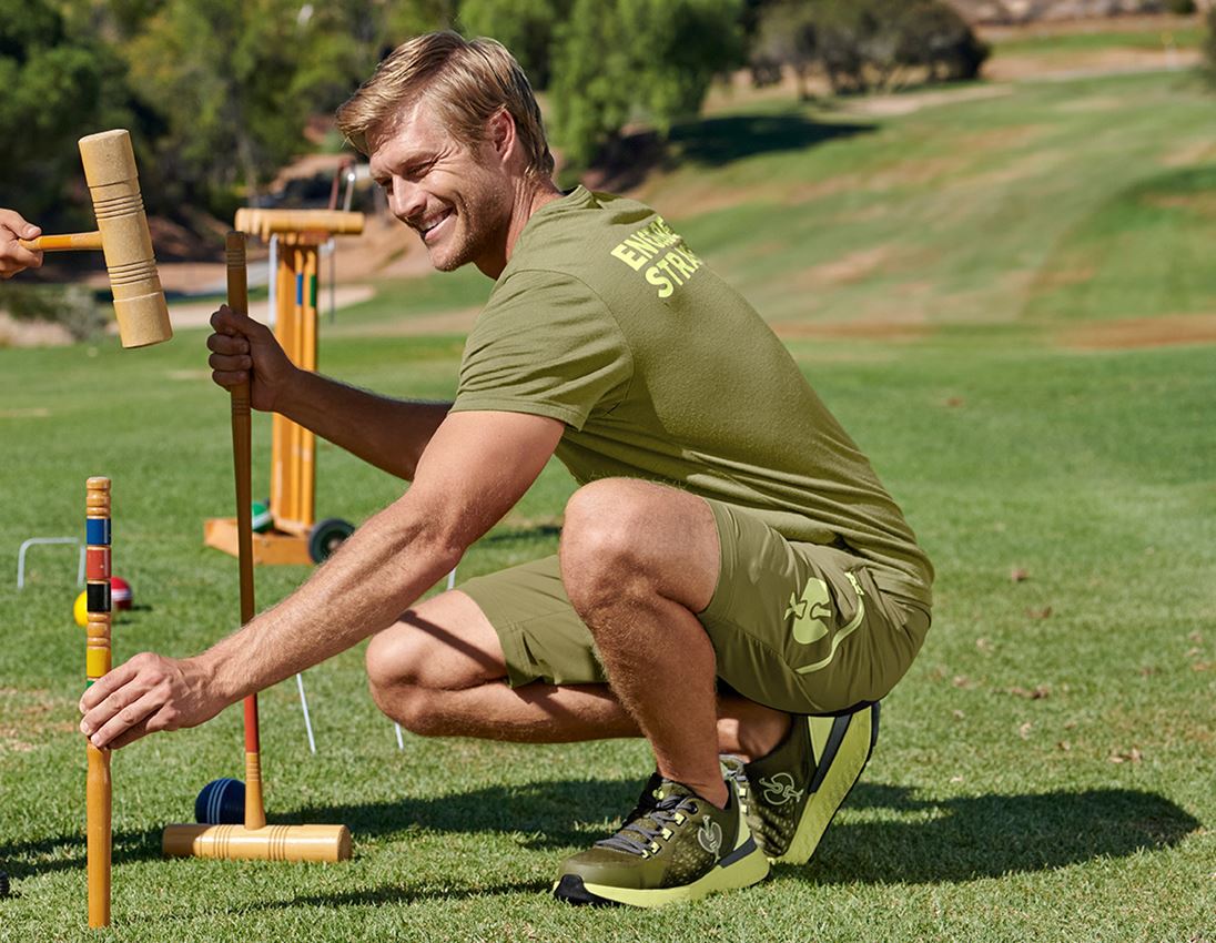 Hosen: Funktions Short e.s.trail + wacholdergrün/limegrün 1