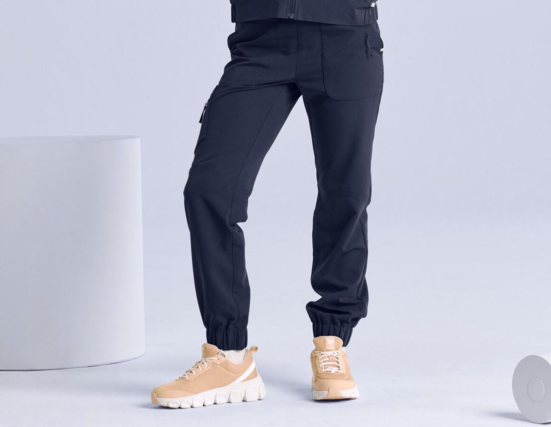 Hosen: Multi-Pocket Hose e.s.avida, Damen + dunkelblau