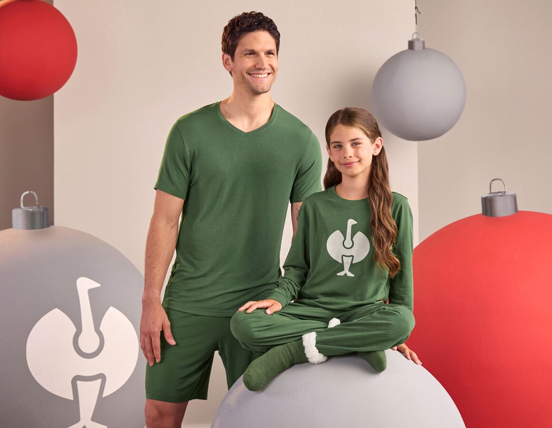 Accessoires: e.s. Pyjama Hose cotton stretch, Kinder + nordicgrün 2