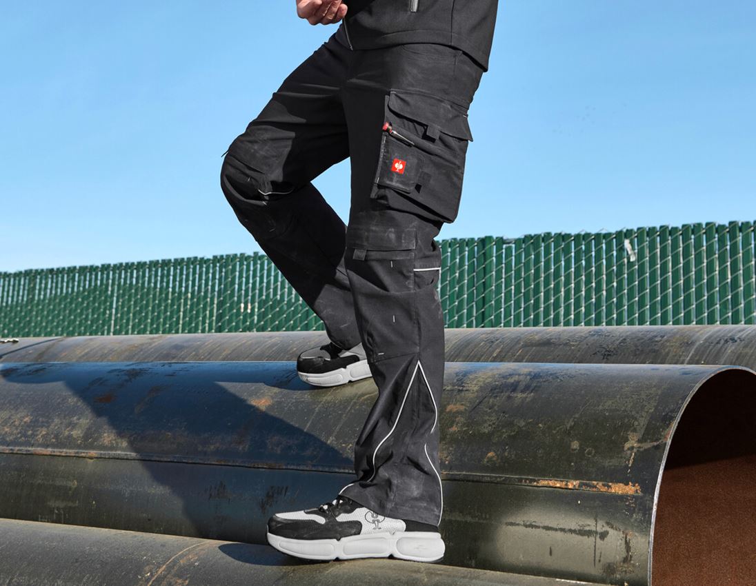 Arbeitshosen: Stretch Bundhose e.s.line.core + schwarz/platin