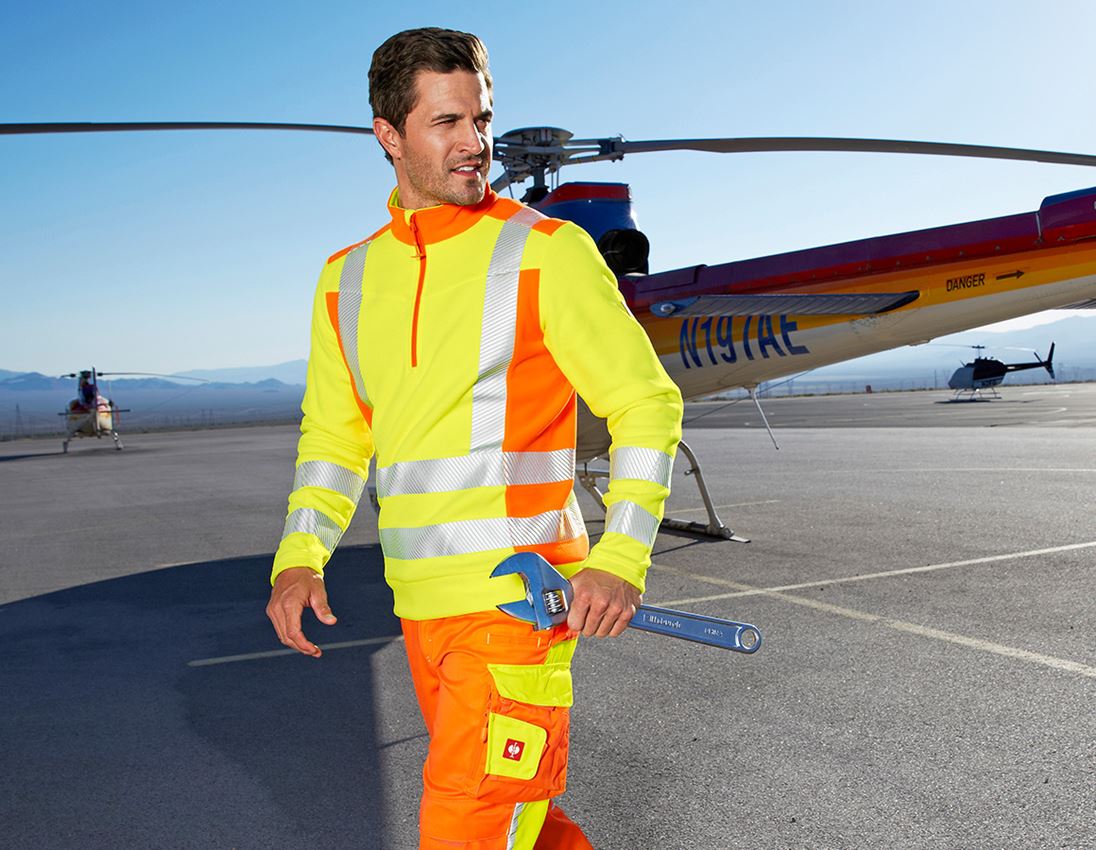 Themen: Warnschutz Fleece Troyer e.s.motion 2020 + warngelb/warnorange 1