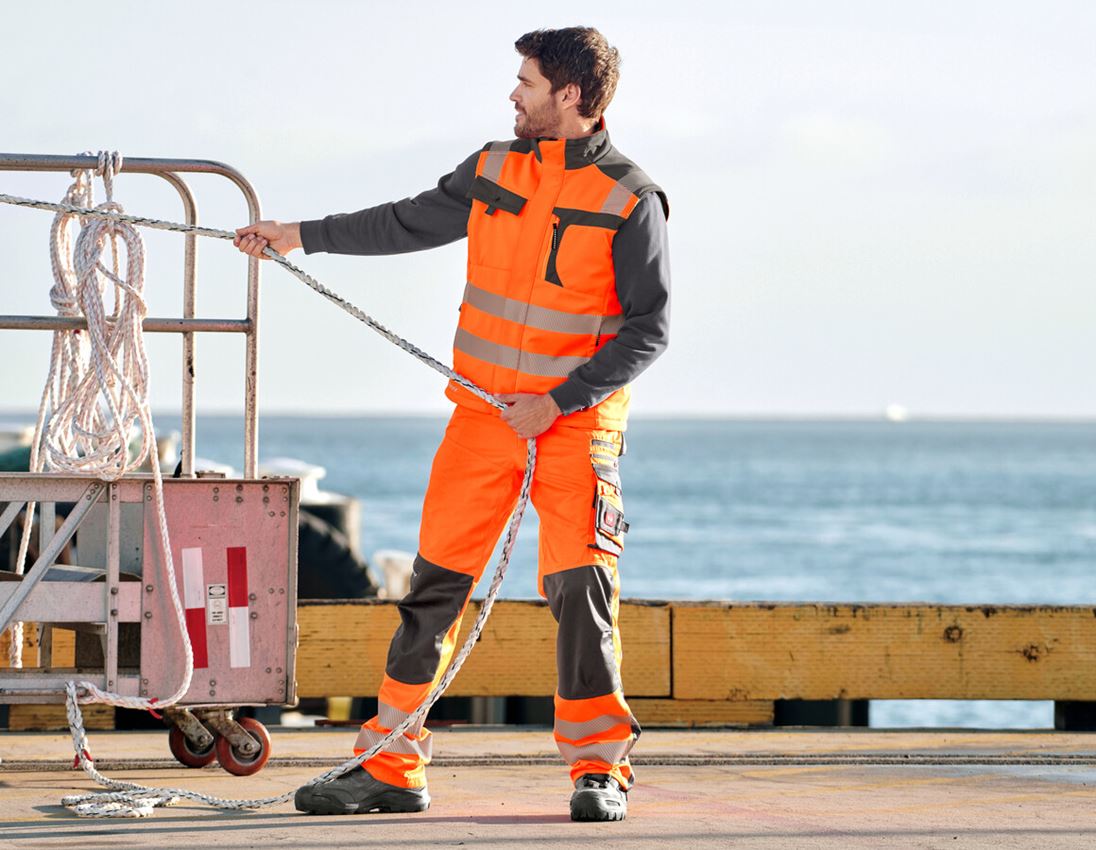 Westen: Warnschutz-Softshell-Weste e.s.motion + warnorange/anthrazit 1