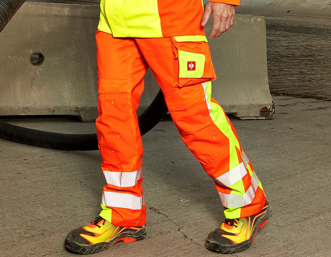 Themen: Warnschutz Bundhose e.s.motion 2020 Winter + warnorange/warngelb