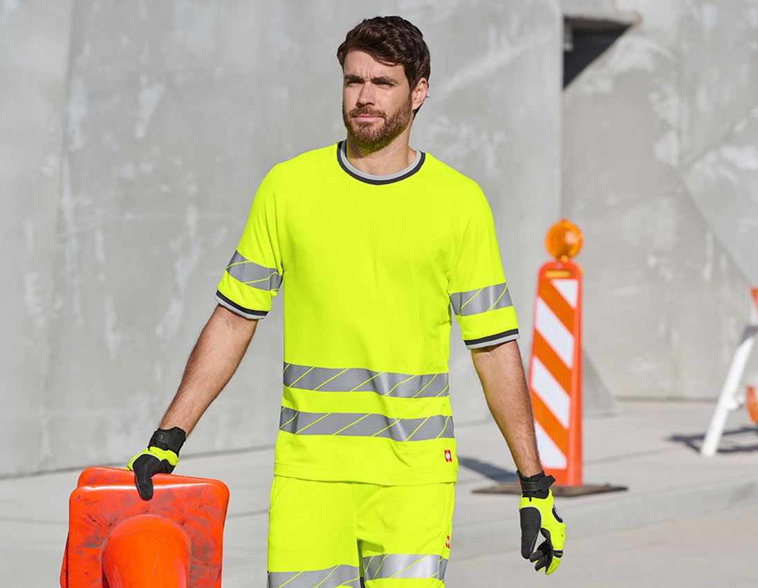 Themen: Warnschutz Funktions T-Shirt e.s.ambition + warngelb/anthrazit