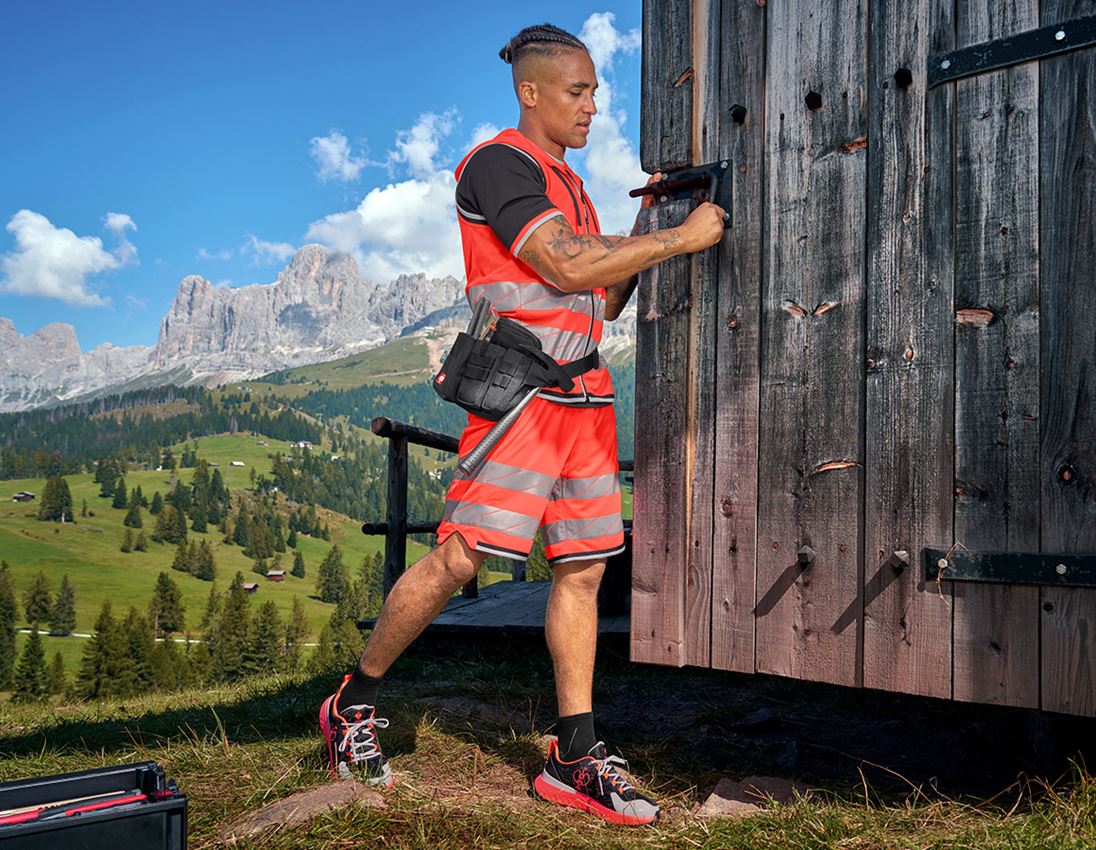 Hosen: Warnschutz Funktions Short e.s.ambition + warnrot/schwarz 4