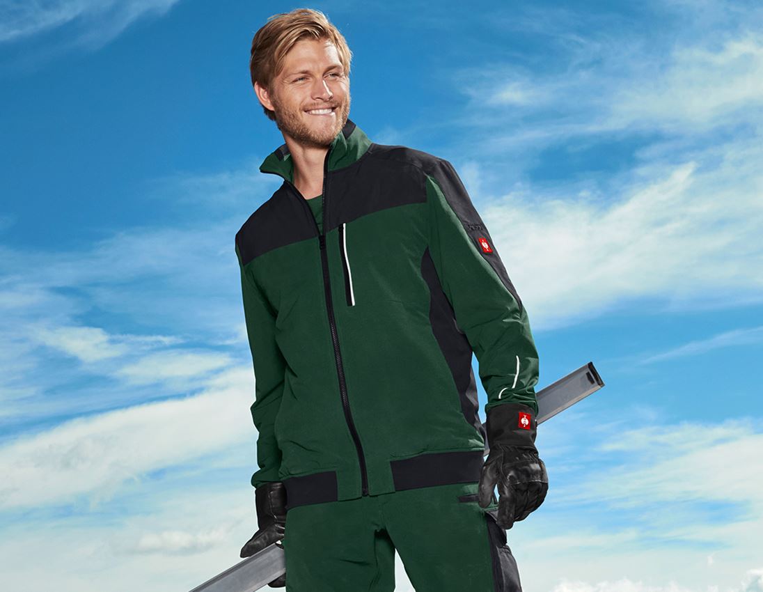 Jacken: Funktions Bundjacke e.s.dynashield + grün/schwarz