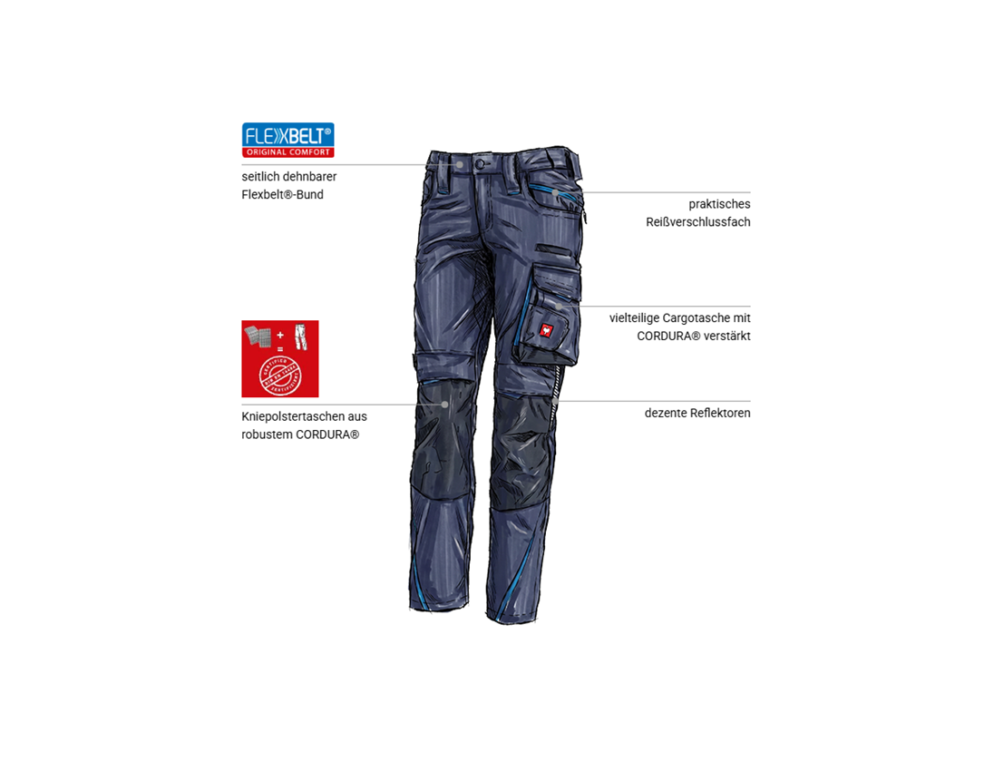Bekleidung: Damenhose e.s.motion 2020 + dunkelblau/atoll 1