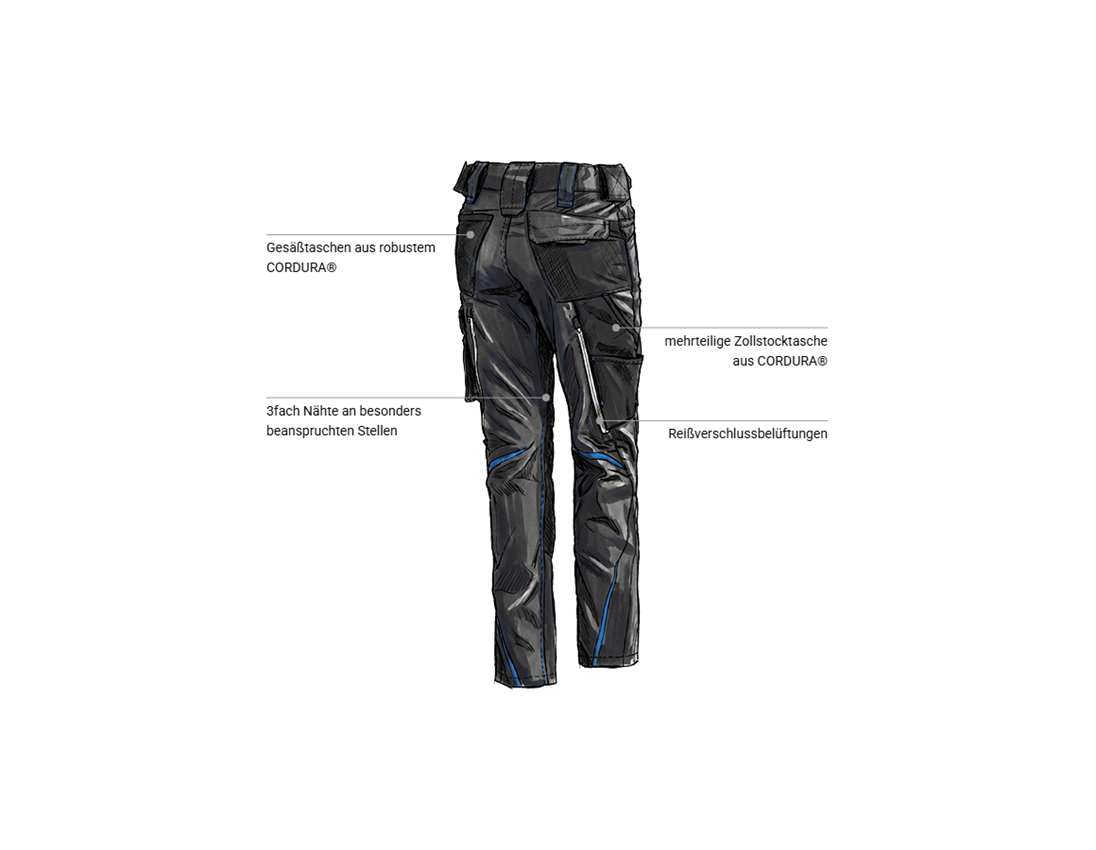 Bekleidung: Damenhose e.s.motion 2020 + graphit/enzianblau 2