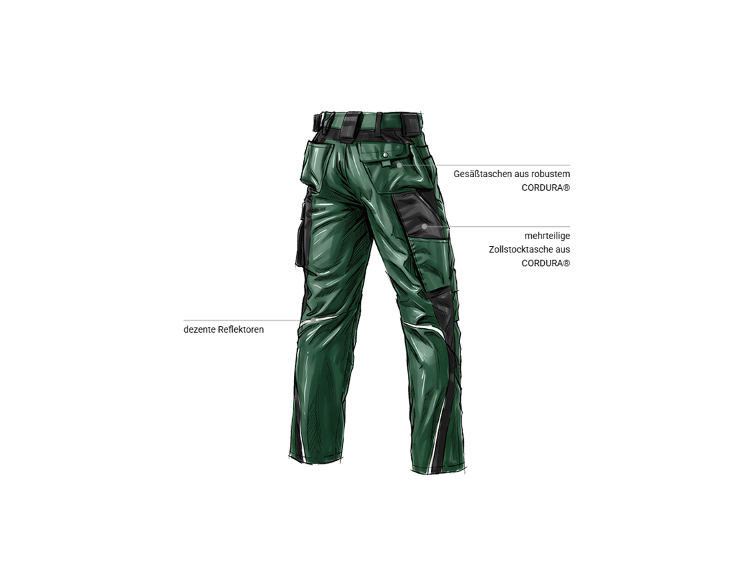 Forstwirte | Landwirte: Bundhose e.s.motion + grün/schwarz 2